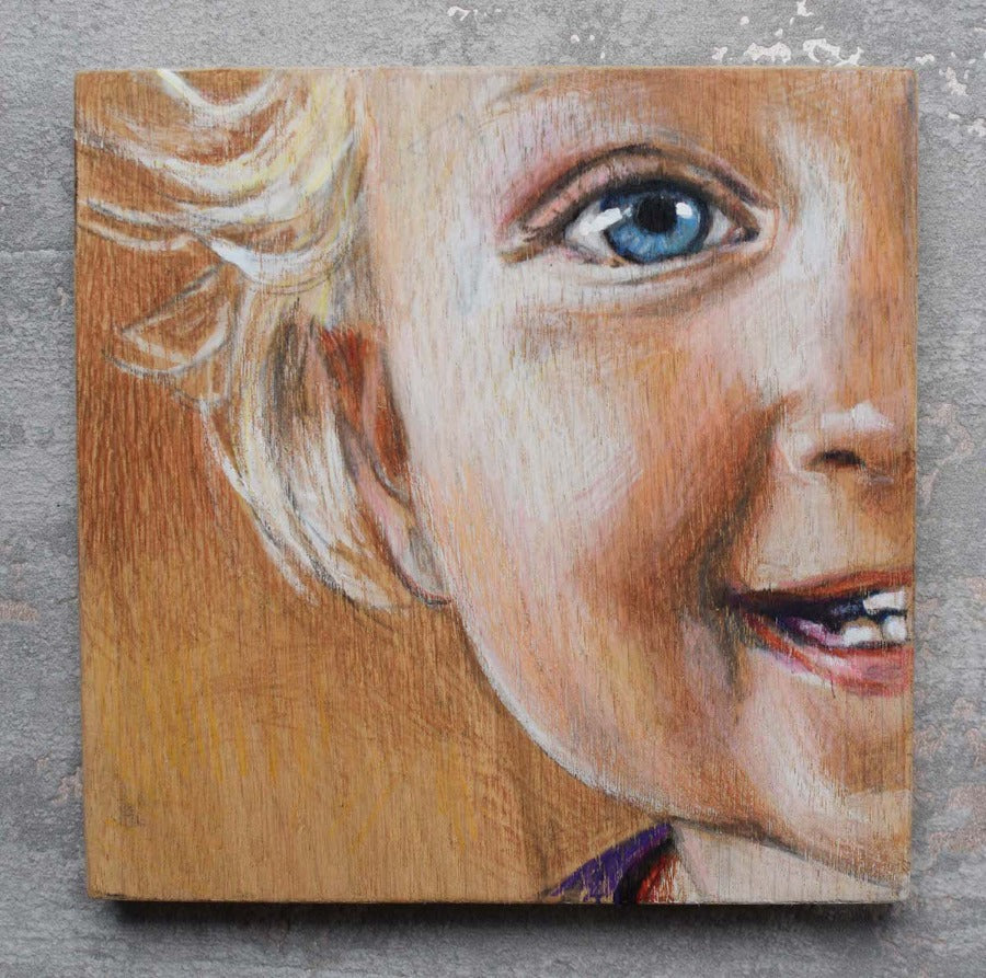 Portret op hout